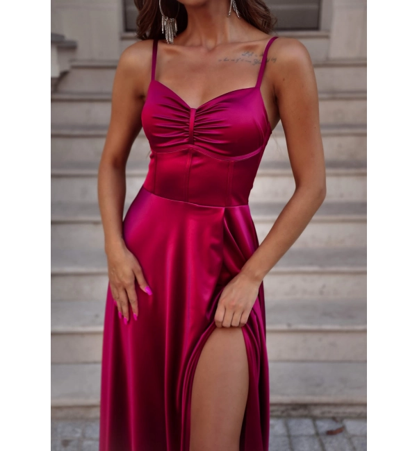 001112. GORSET satyna BORDOWY